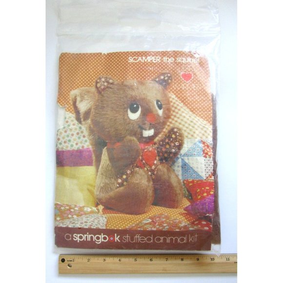 Vintage - A Springbok Stuffed Animal Craft Kit - Scamper the Squirrel - 13" NOS - Picture 10 of 10